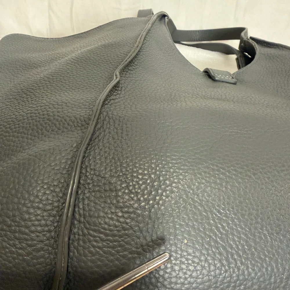 Tote Le Monde “Milan Tote” Genuine Leather Shoulder strap Bag - Grey - One Size